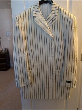 Men's Soprano Cream Striped Sport Coat